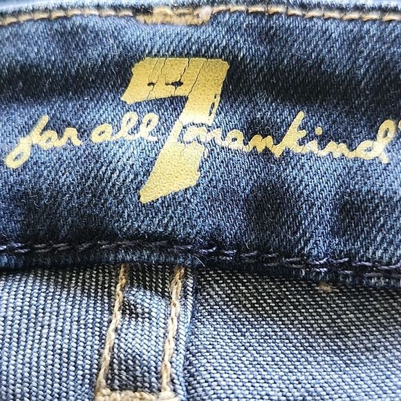 7 For All Mankind "A Pocket" Flare Leg Dark Blue Wash 90% Cotton Jeans, 25 - Picture 4 of 11